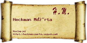 Heckman Márta névjegykártya